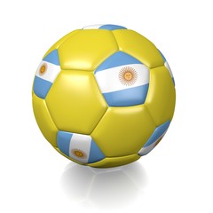 Football soccer ball with a national flag texture