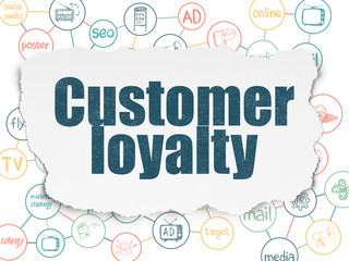 Marketing concept: Customer Loyalty on Torn Paper background