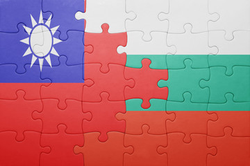 puzzle with the national flag of taiwan and bulgaria