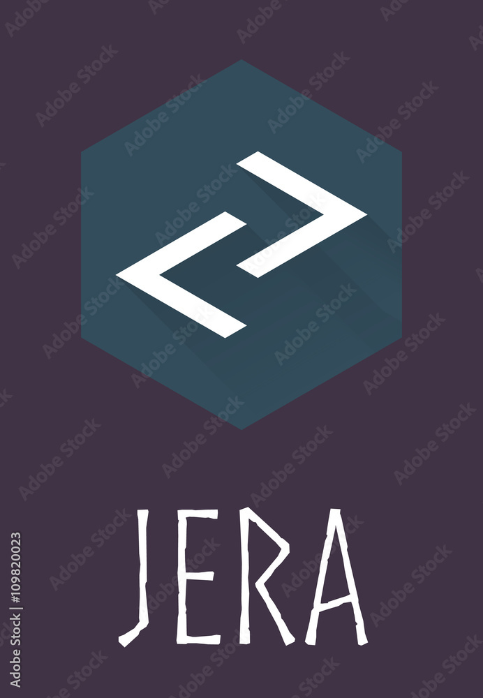 Wall mural jera rune of elder futhark in trend flat style.