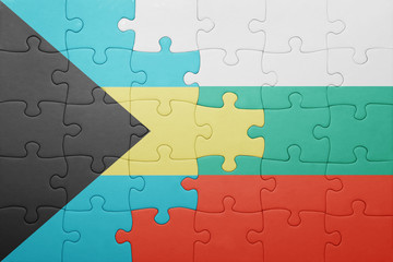 puzzle with the national flag of bahamas and bulgaria
