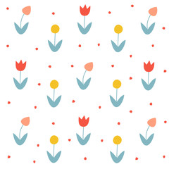 Seamless floral pattern with tulips