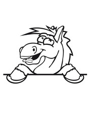 funny comic cartoon horse wall shield text empty umrandung stall wall pony