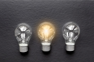 three glass bulbs for lamps - idea concept