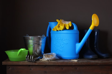 Garden tools. Work in the garden, the beginning of the season. S