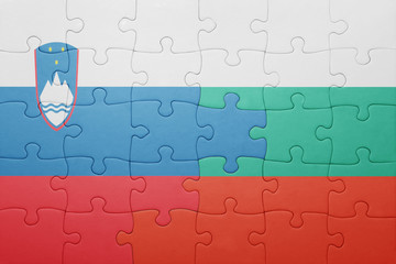 puzzle with the national flag of slovenia and bulgaria