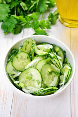 Salad from cucumber and parsley