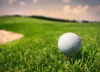 Golf ball in grass