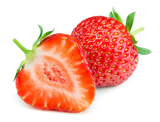 Strawberries isolated on white background