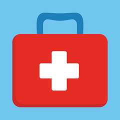 Fototapeta premium First aid kit box flat vector object