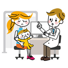 母子　診察　困り顔