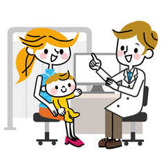 母子　診察　笑顔