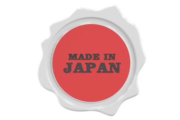 made in Japan seal, stamp. 3D rendering