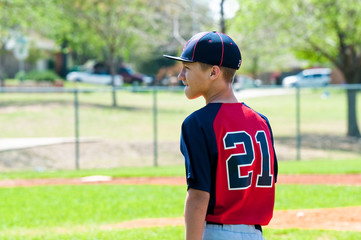 Baseball player with copy space