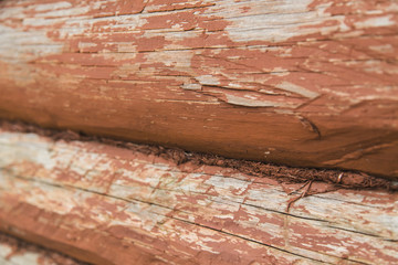 Wooden wall from logs