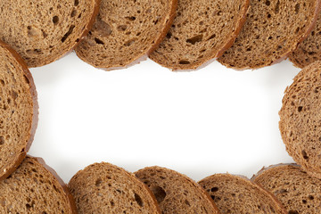 frame made of pumpernickel bread