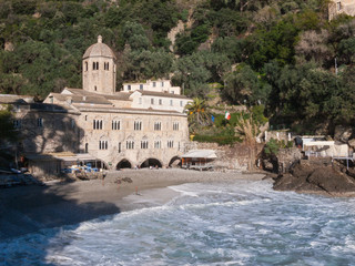 Romanesque Abbey of San Fruttuoso near Portofino Genoa Liguria Italy