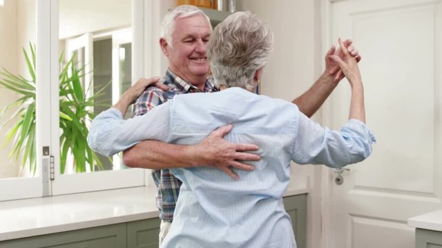 Old couple dancing a waltz