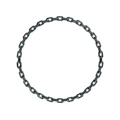 Metal chain in form of circle.3D rendering illustration.
