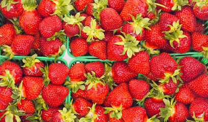 baskets of fresh whole strawberries