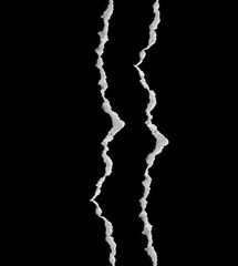 Ripped black and white paper, copy spac