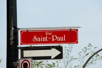 Saint Paul Street Sign - Montreal - Canada
