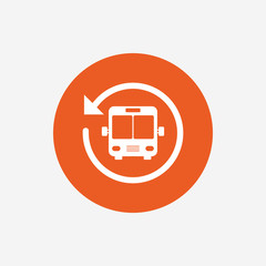 Bus shuttle icon. Public transport stop symbol.