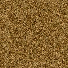 Hand drawn seamless mandala flowers pattern