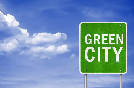 Green City - road sign concept