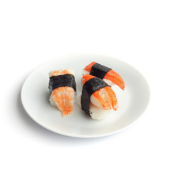 Crab sushi and shrimp sushi