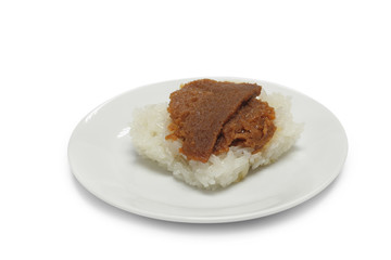 sticky rice with steamed custard