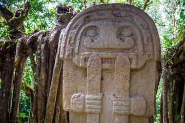 Statue in the rainforest - San Agustin, Colombia