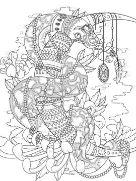 mysterious snake adult coloring page