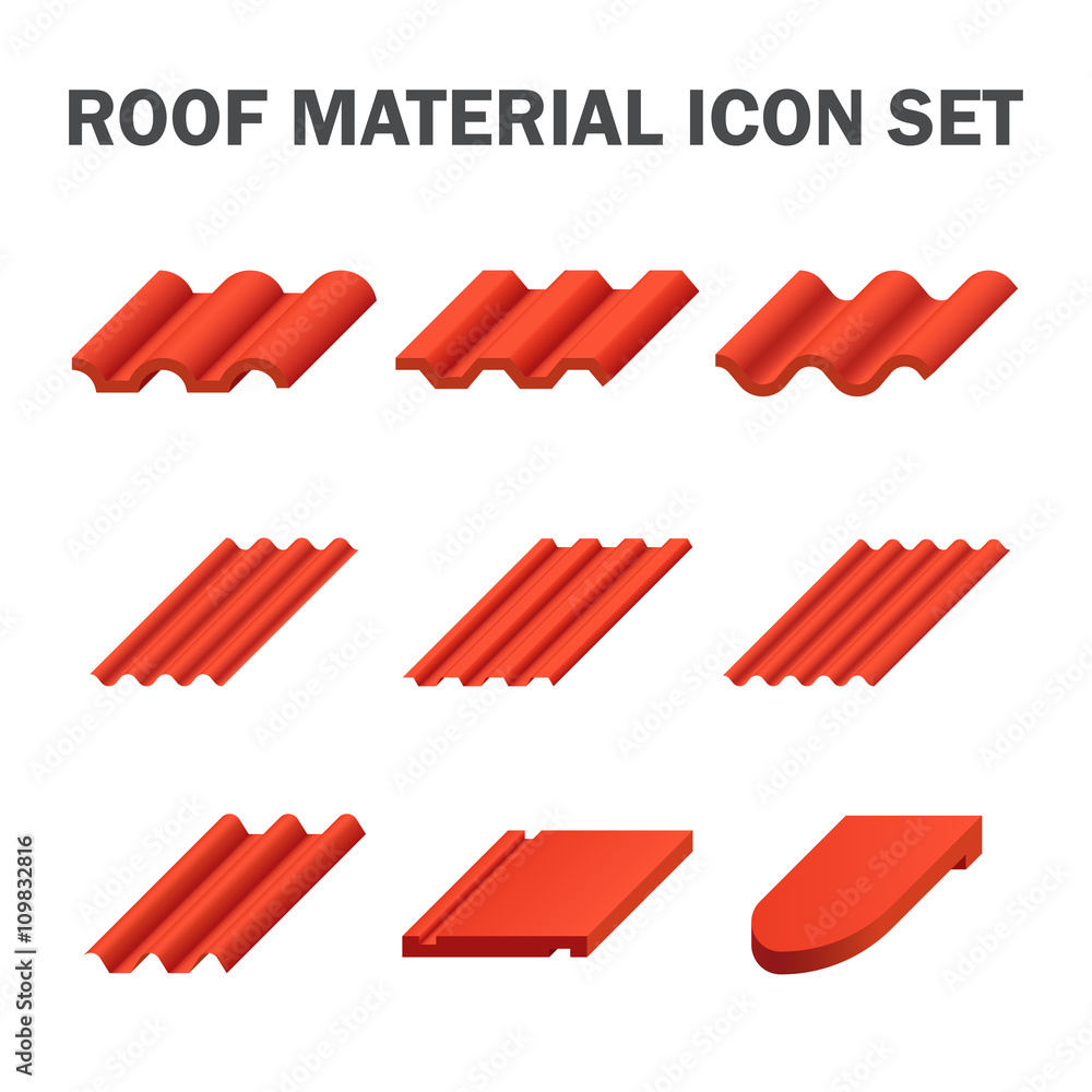 Wall mural roof material icon