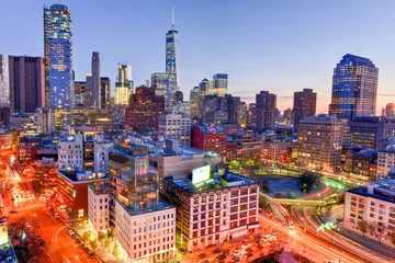 Foto op Plexiglas Downtown NYC Skyline © demerzel21