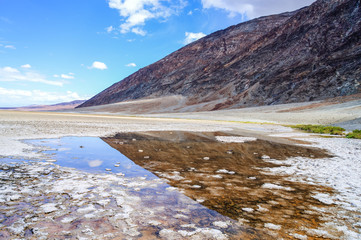 Hill and lake at Death Valley State Park