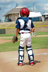 American youth little league catcher