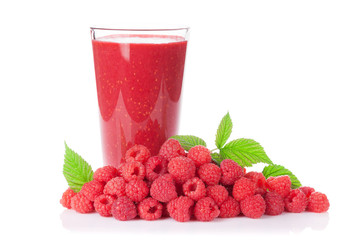 Raspberry smoothie and berries