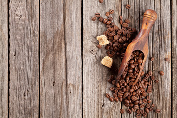 Coffee beans and brown sugar
