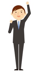 リクルート　ビジネス　男　全身　気合