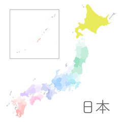 Japan Map Vector High Detailed