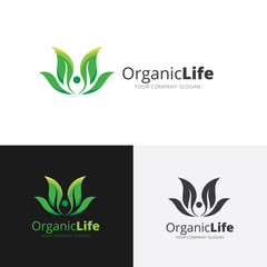 Organic Logo,Beauty logo,green logo,food logo,vector logo template.