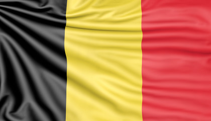 Flag of Belgium, 3d illustration with fabric texture
