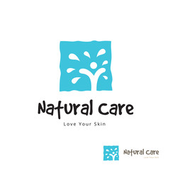 Green logo. eco care logo. natural logo. tree and people care logo template.