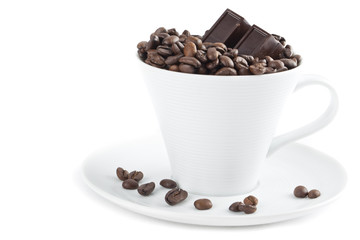 coffee beans and chocolate