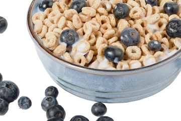 bowl of cereal and blueberries