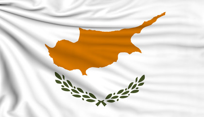 Flag of Cyprus, 3d illustration with fabric texture