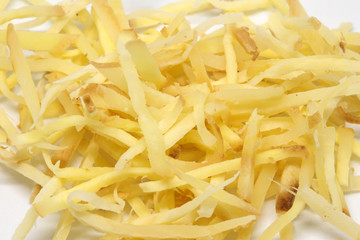 chop ginger on white