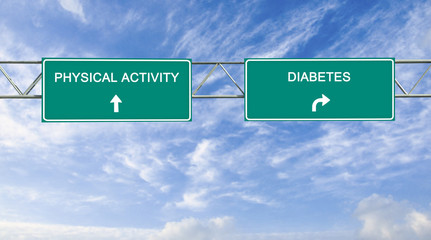 Road sign to diabetes and physical activity