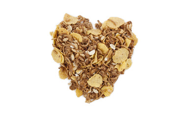  cereal on a heart shaped